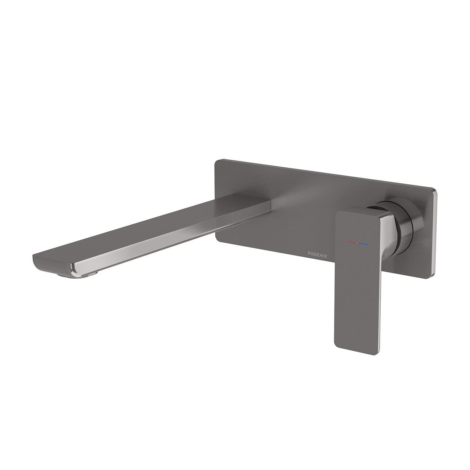 Phoenix Gloss MKII SwitchMix Wall Basin / Bath Mixer Set 200mm Fit-Off Kit, Brushed Carbon