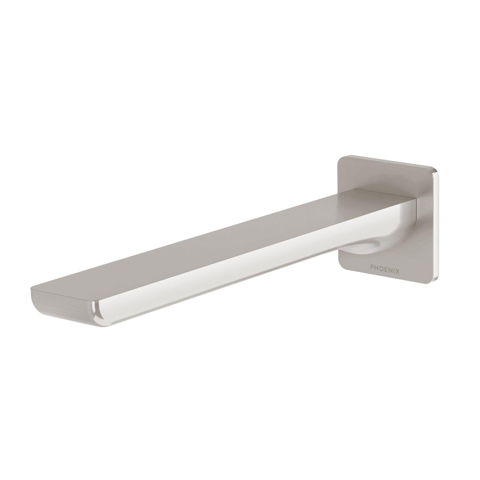 Phoenix Gloss MKII Wall Basin / Bath Outlet 200mm, Brushed Nickel