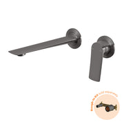 Phoenix Kusabi SwitchMix Wall Basin / Bath Mixer Set 200mm (Fit-Off Kit Only) - Lead Free, Brushed Carbon