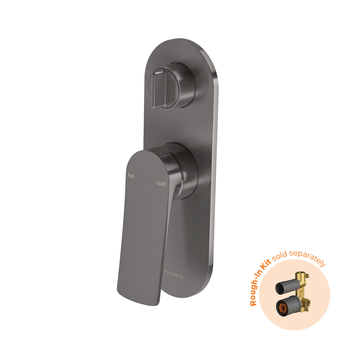 Phoenix Kusabi SwitchMix Shower / Bath Diverter Mixer (Fit-Off Kit Only) - Lead Free, Brushed Carbon