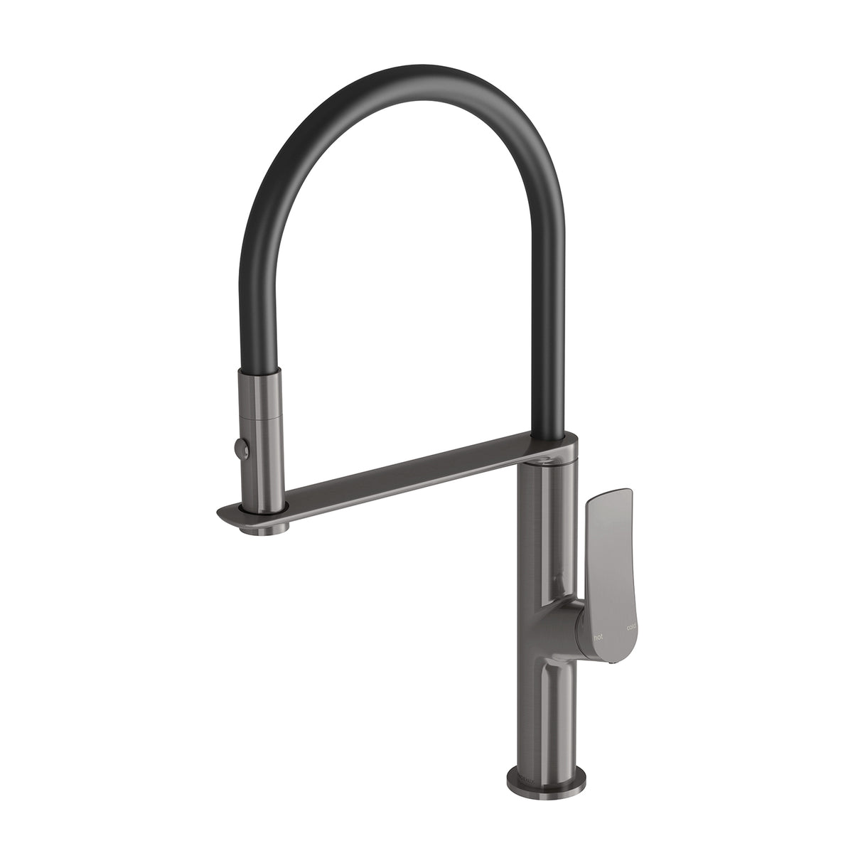 Phoenix Kusabi Flexible Hose Sink Mixer 200mm - Lead Free, Brushed Carbon