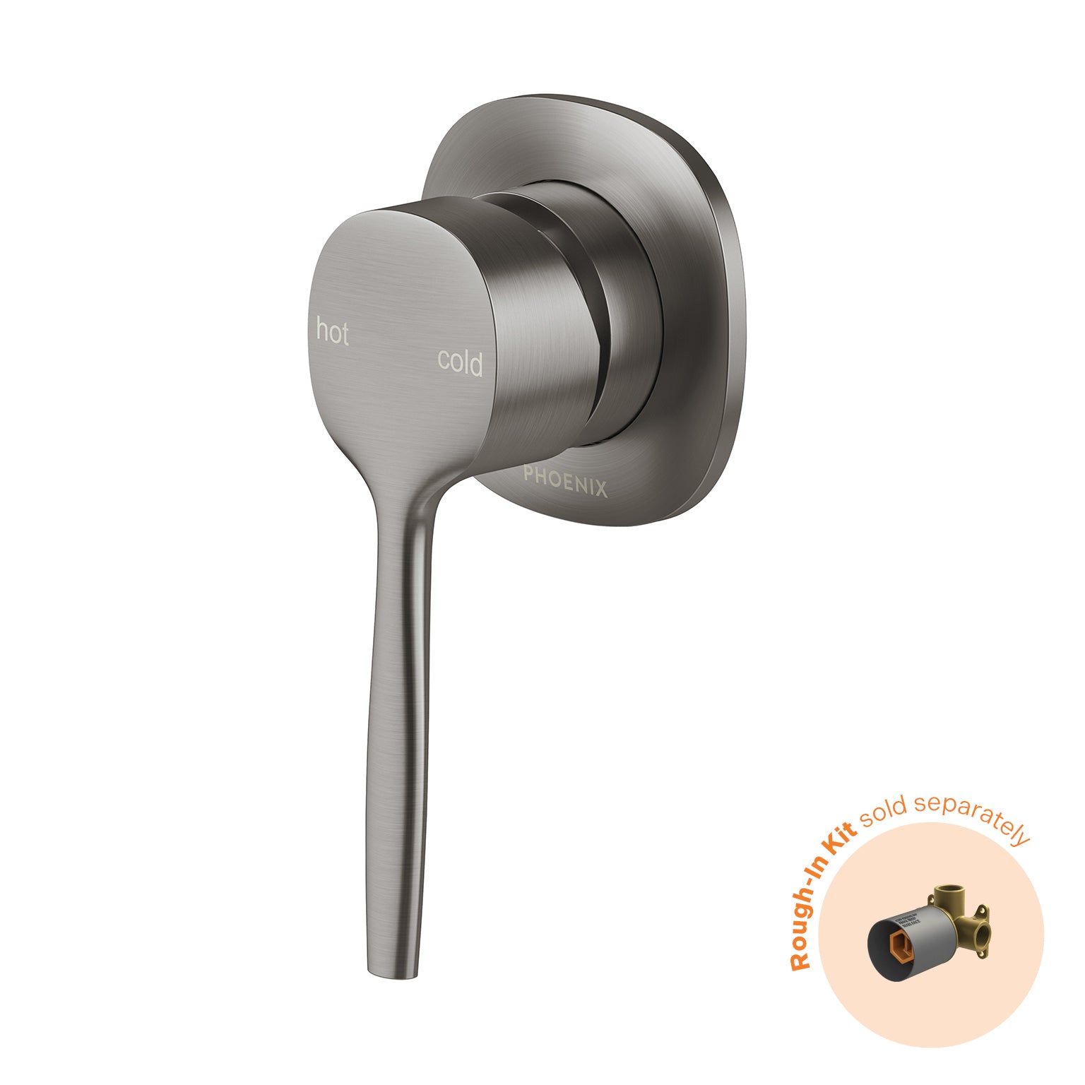 Phoenix Vask SwitchMix Shower / Wall Mixer Fit-Off Kit, Brushed Carbon