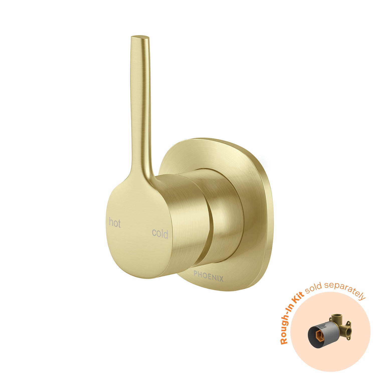 Phoenix Vask SwitchMix Shower / Wall Mixer Pin Up Fit-Off Kit, Brushed Gold