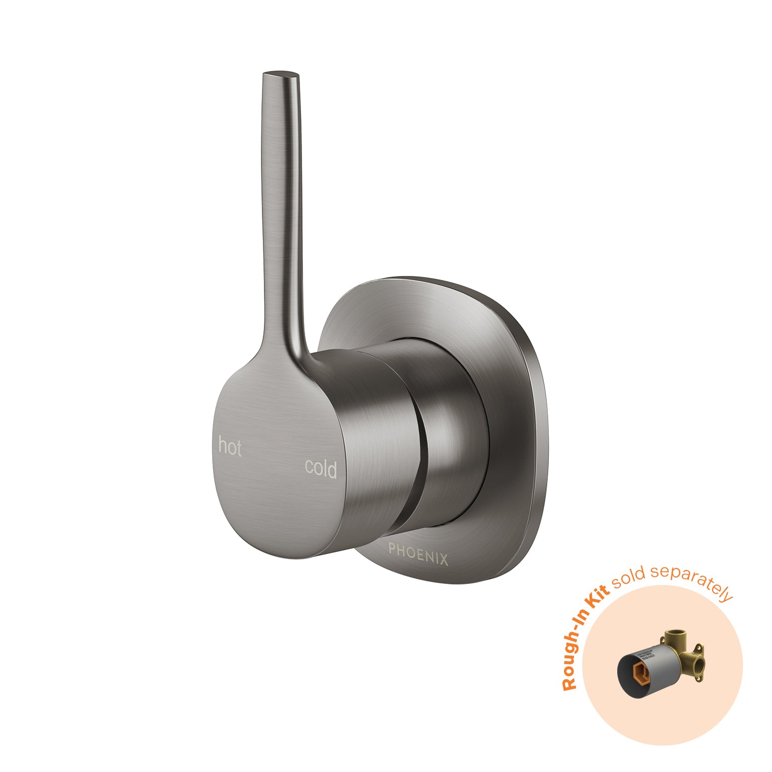 Phoenix Vask SwitchMix Shower / Wall Mixer Pin Up Fit-Off Kit, Brushed Carbon
