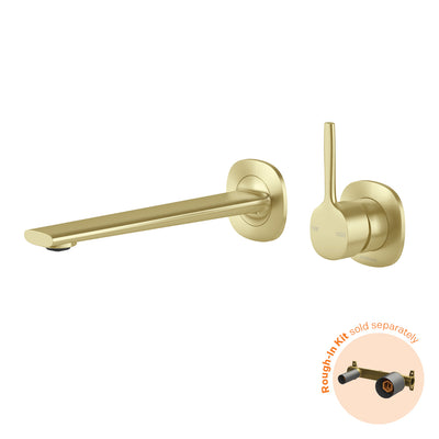 Phoenix Vask SwitchMix Wall Basin / Bath Mixer Set 200mm Pin Up Fit-Off Kit, Brushed Gold