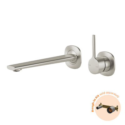 Phoenix Vask SwitchMix Wall Basin / Bath Mixer Set 200mm Pin Up Fit-Off Kit, Brushed Nickel