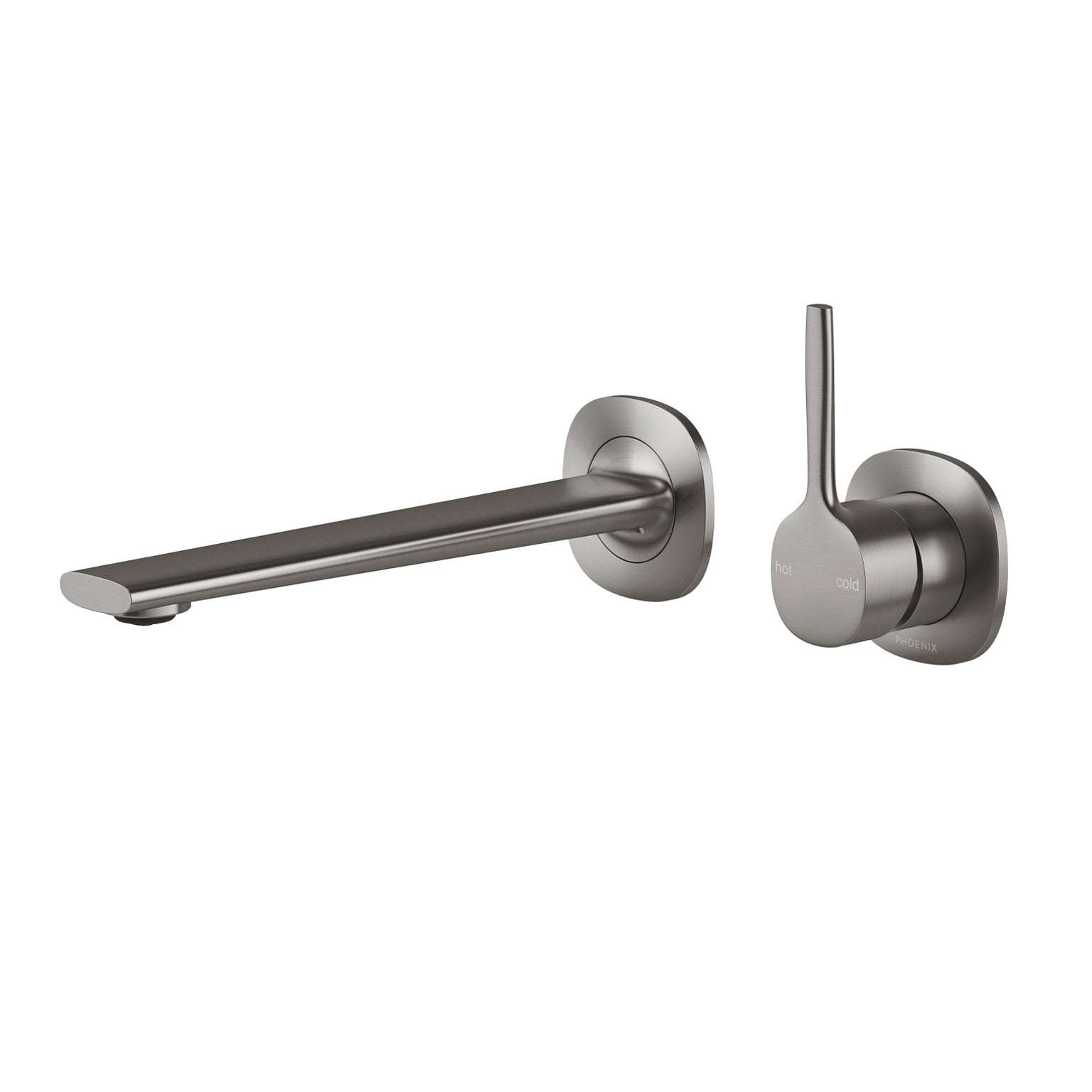 Phoenix Vask SwitchMix Wall Basin / Bath Mixer Set 200mm Pin Up, Brushed Carbon
