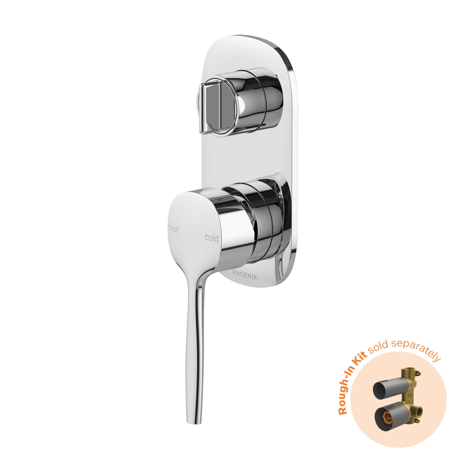 Phoenix Vask SwitchMix Shower / Bath Diverter Mixer Fit-Off Kit, Chrome