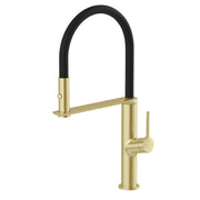 Phoenix Vask Flexible Hose Sink Mixer 200mm, Brushed Gold