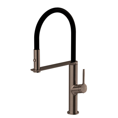 Phoenix Vask Flexible Hose Sink Mixer 200mm - Lead Free, Brushed Bronze