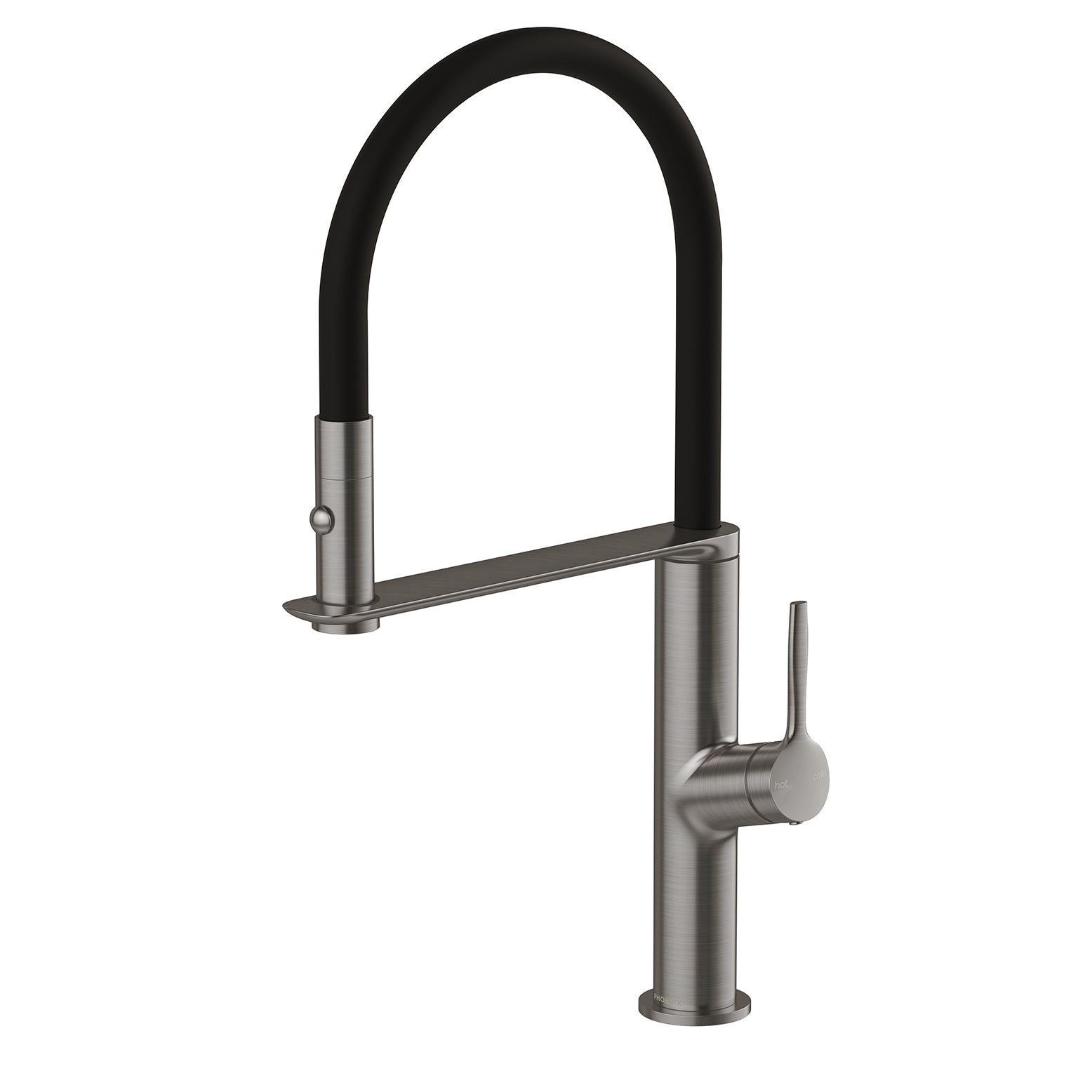 Phoenix Vask Flexible Hose Sink Mixer 200mm, Brushed Carbon
