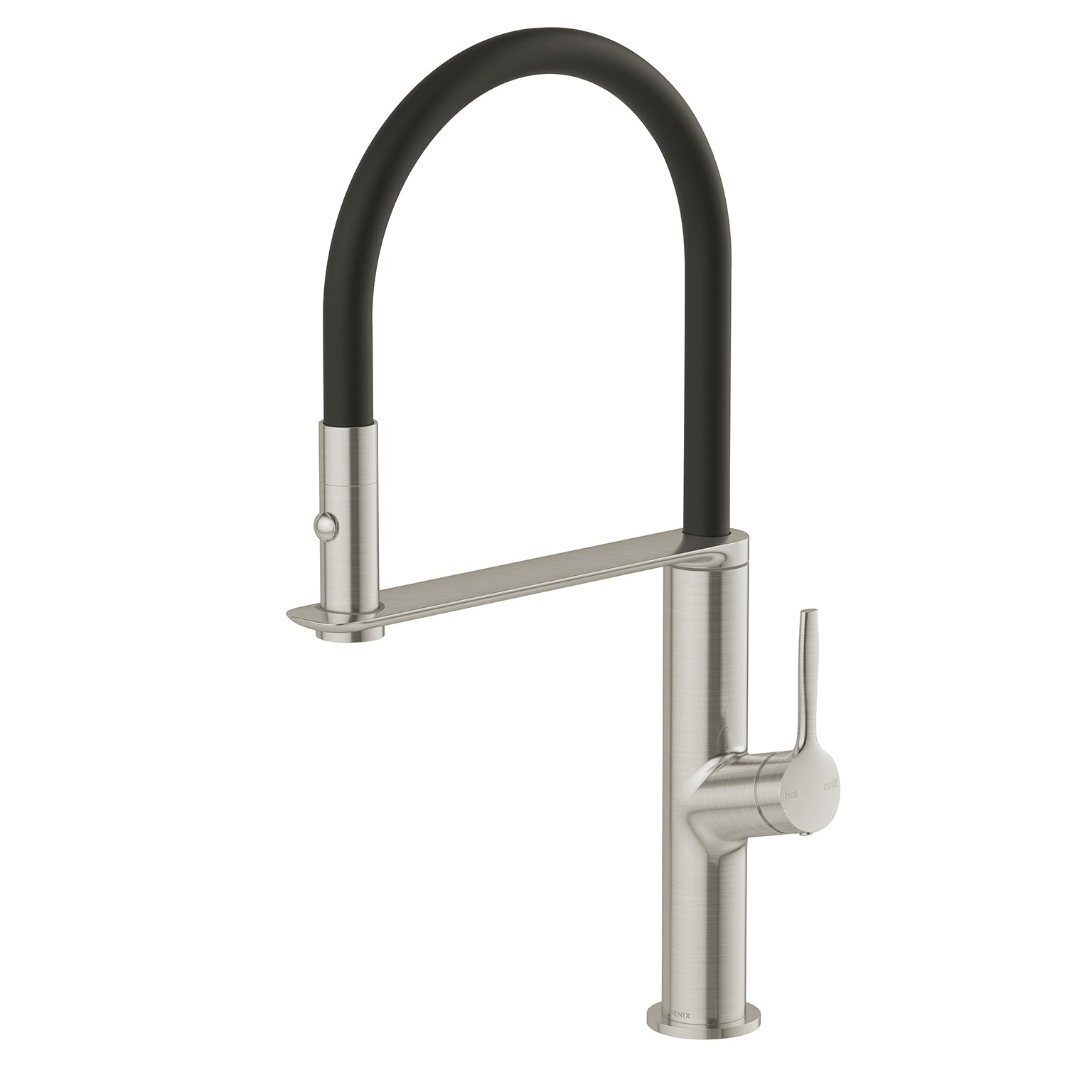 Phoenix Vask Flexible Hose Sink Mixer 200mm, Brushed Nickel