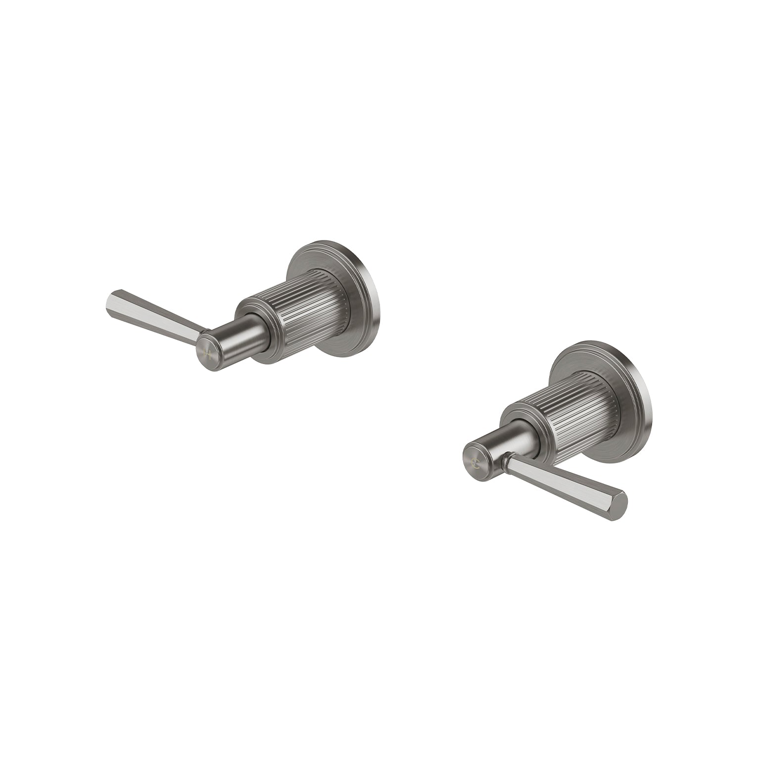 Phoenix Wiltern Wall Top Assemblies 15mm Extended Spindles, Brushed Carbon