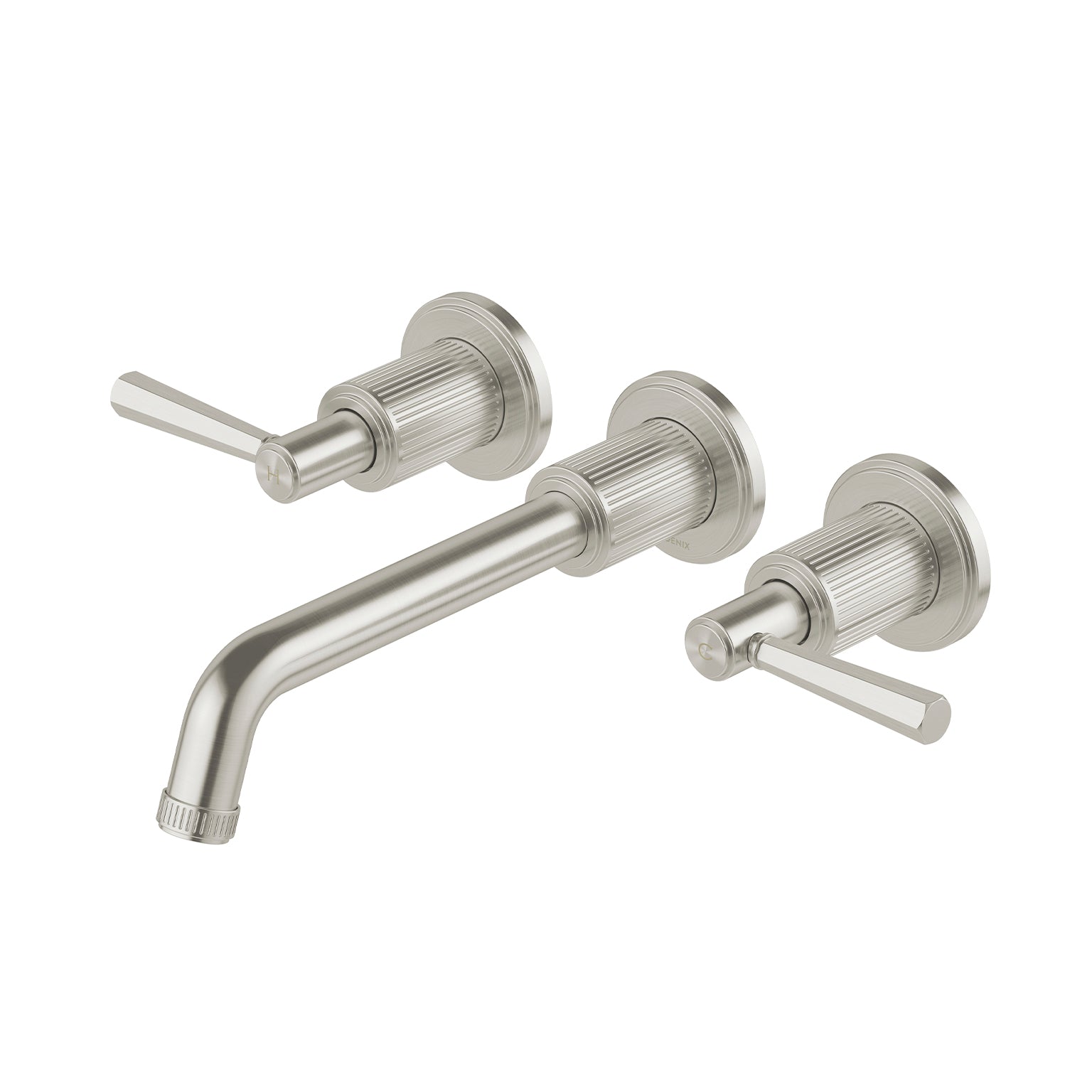 Phoenix Wiltern Wall Basin / Bath Tap Set 190mm, Brushed Nickel