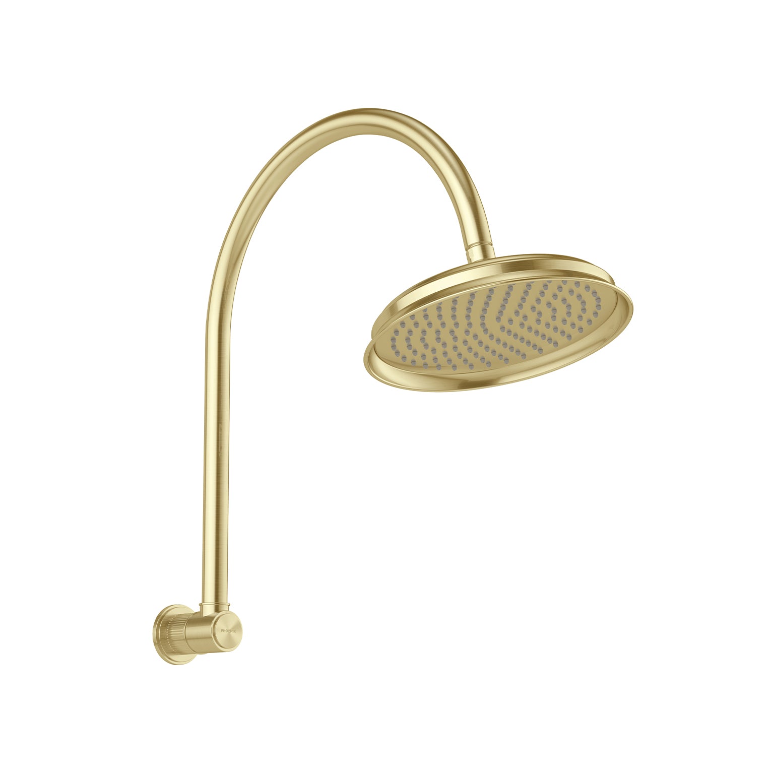 Phoenix Wiltern High Rise Shower Arm & Rose, Brushed Gold