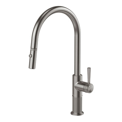 Phoenix Wiltern Pull Out Sink Mixer 230mm - Lead Free, Brushed Carbon