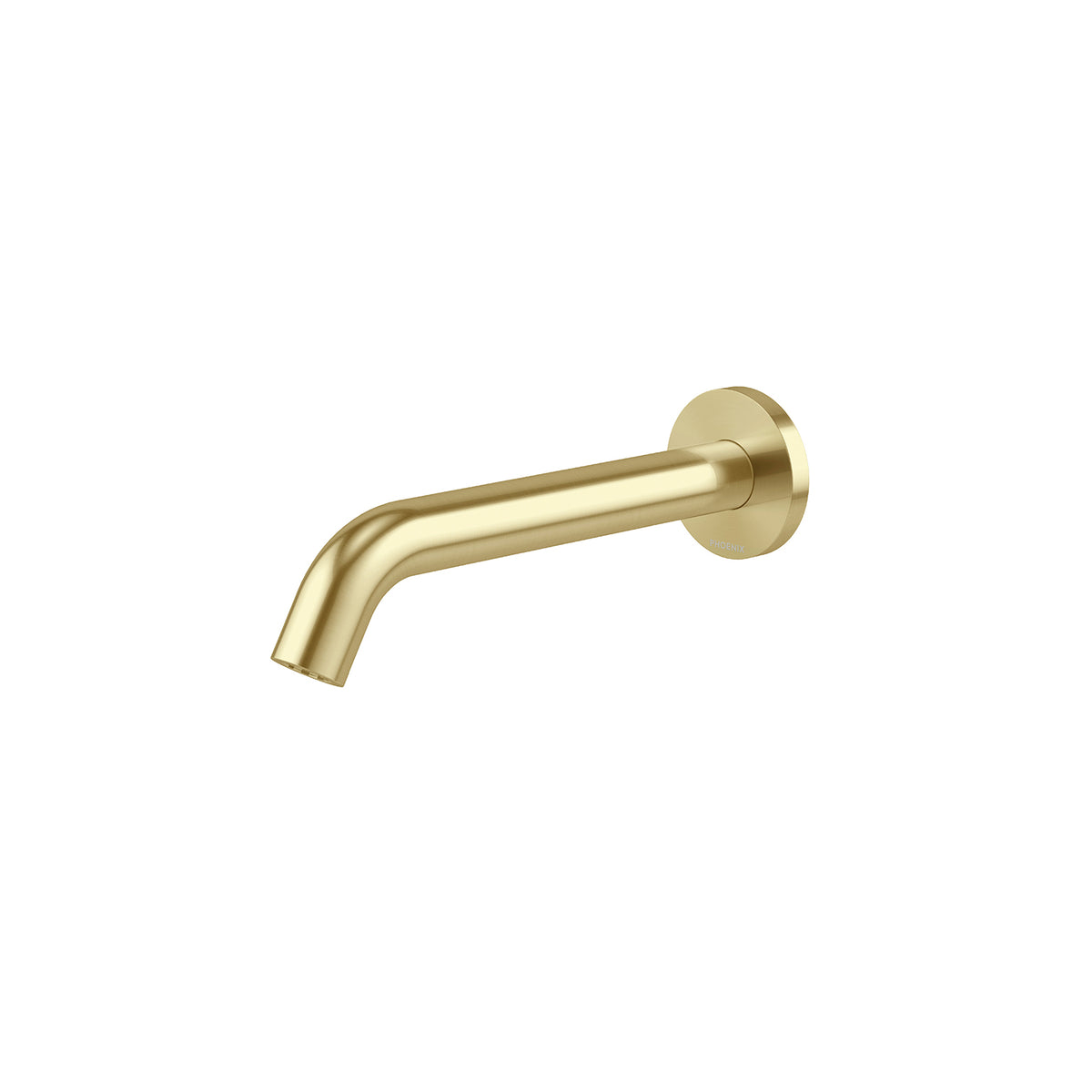 Phoenix Vivid MKII Wall Basin/Bath Outlet 200mm Curved - Lead Free, Brushed Gold