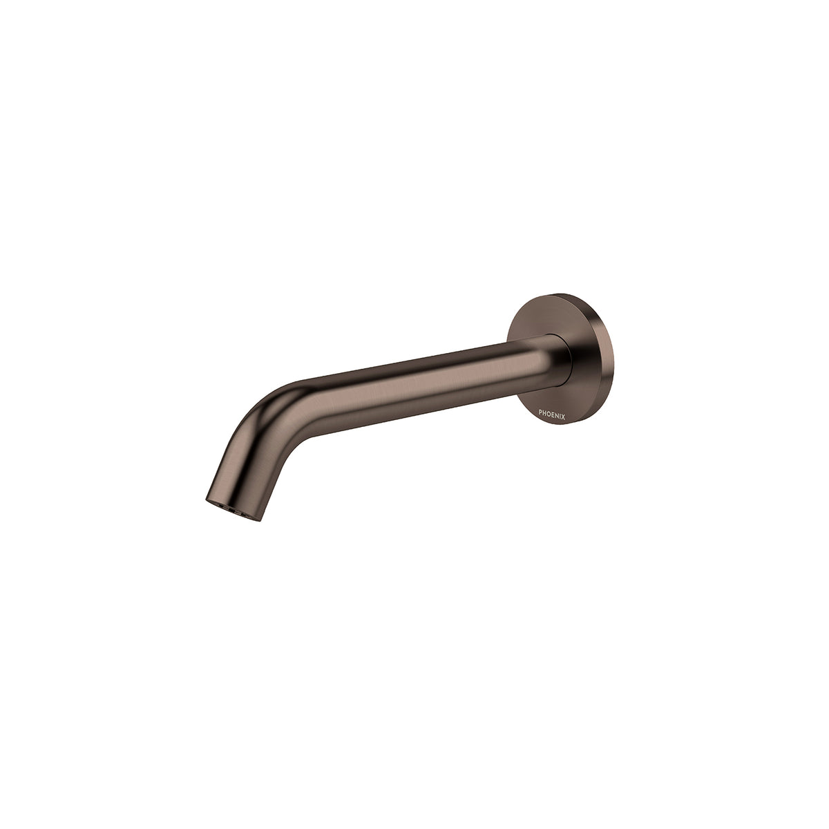 Phoenix Vivid MKII Wall Basin/Bath Outlet 200mm Curved - Lead Free, Brushed Bronze