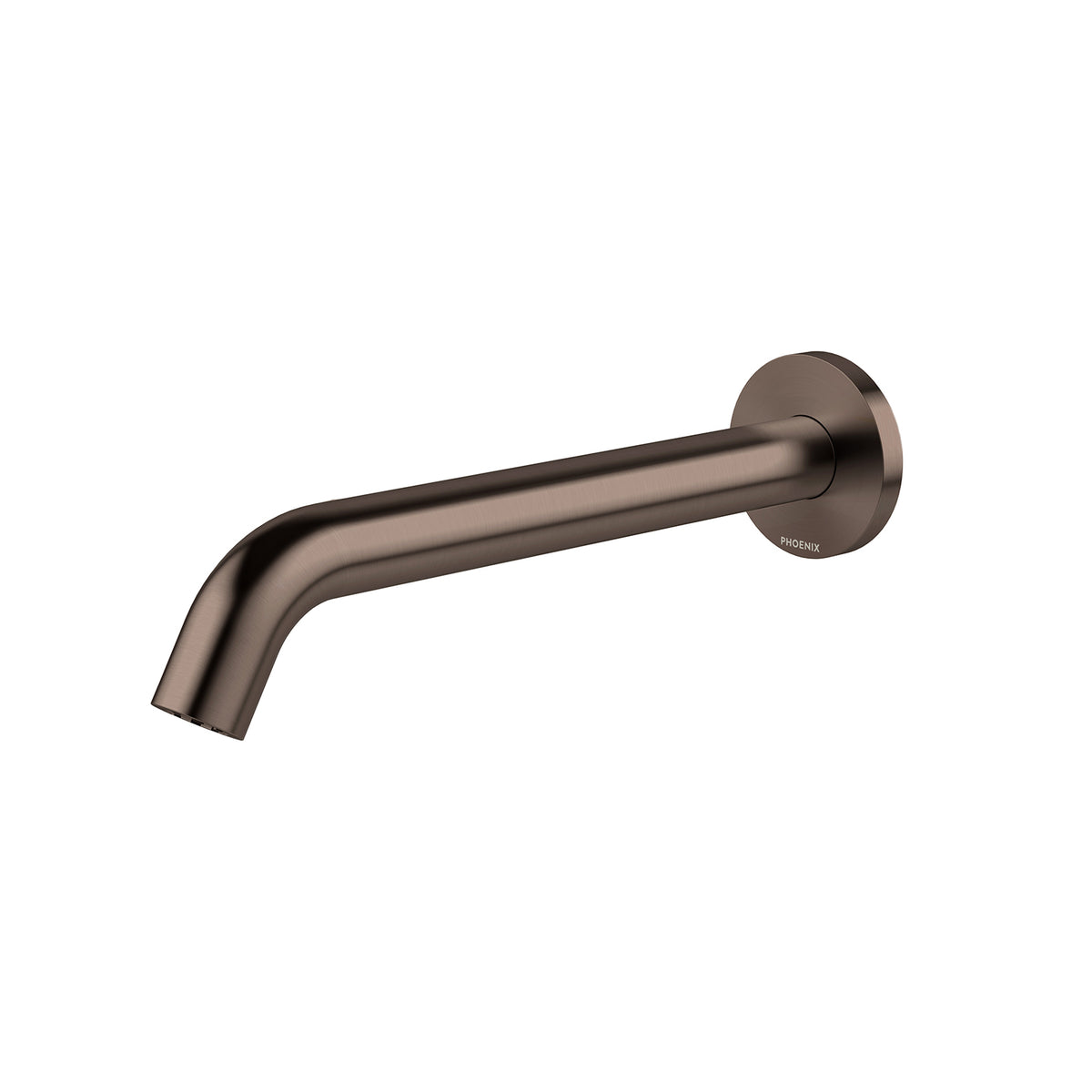 Phoenix Vivid MKII Wall Basin/Bath Outlet 240mm Curved - Lead Free, Brushed Bronze