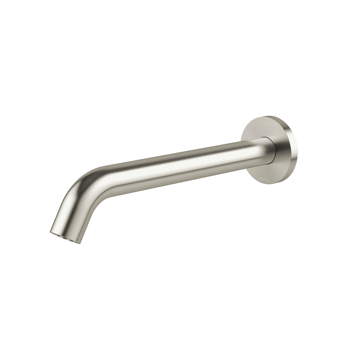 Phoenix Vivid MKII Wall Basin/Bath Outlet 240mm Curved - Lead Free, Brushed Nickel