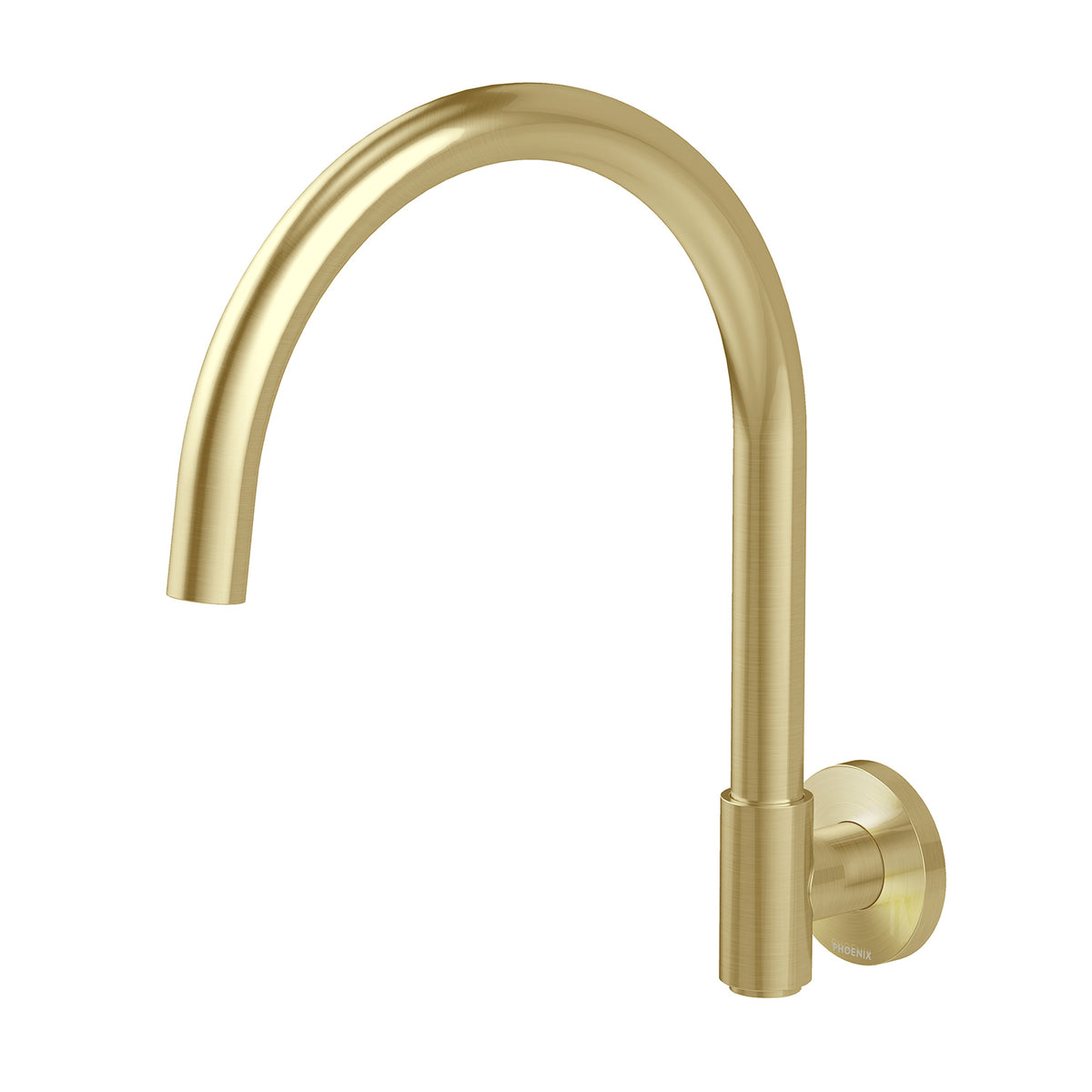 Phoenix Vivid MKII Wall Sink Outlet 200mm Gooseneck - Lead Free, Brushed Gold