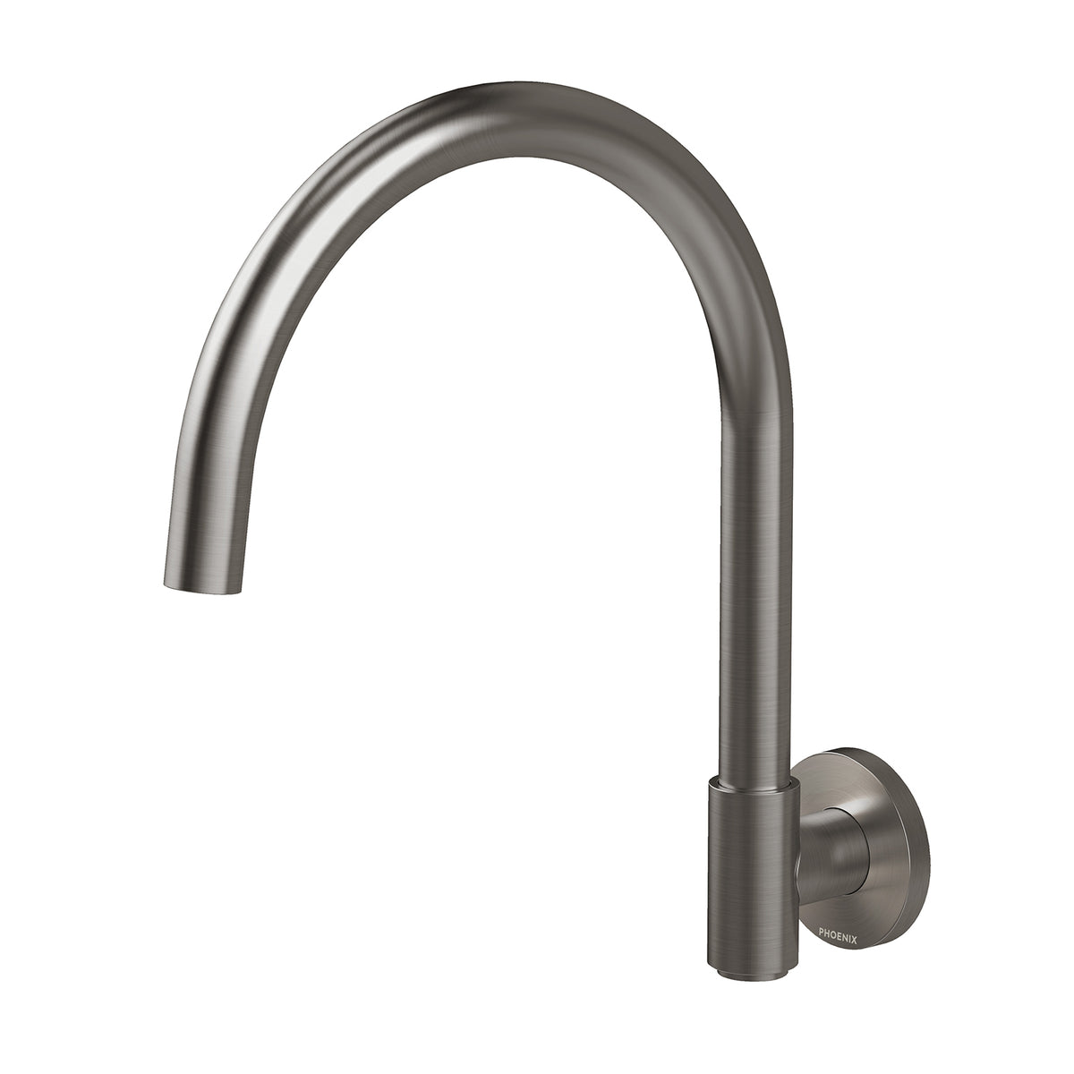 Phoenix Vivid MKII Wall Sink Outlet 200mm Gooseneck - Lead Free, Brushed Carbon
