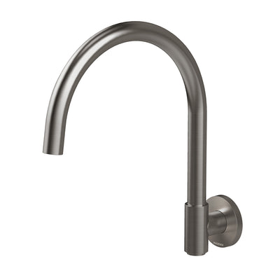 Phoenix Vivid MKII Wall Sink Outlet 200mm Gooseneck - Lead Free, Brushed Carbon