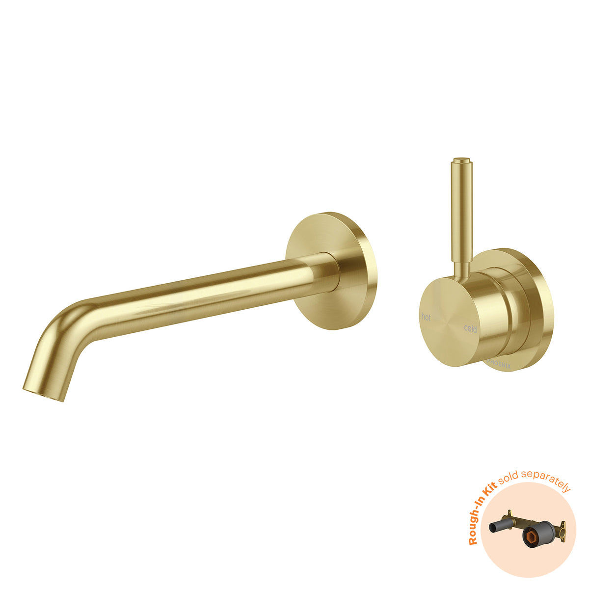Phoenix Vivid MKII SwitchMix Wall Basin / Bath Mixer Set Pin Up (Fit-Off Kit Only) - Lead Free, Brushed Gold