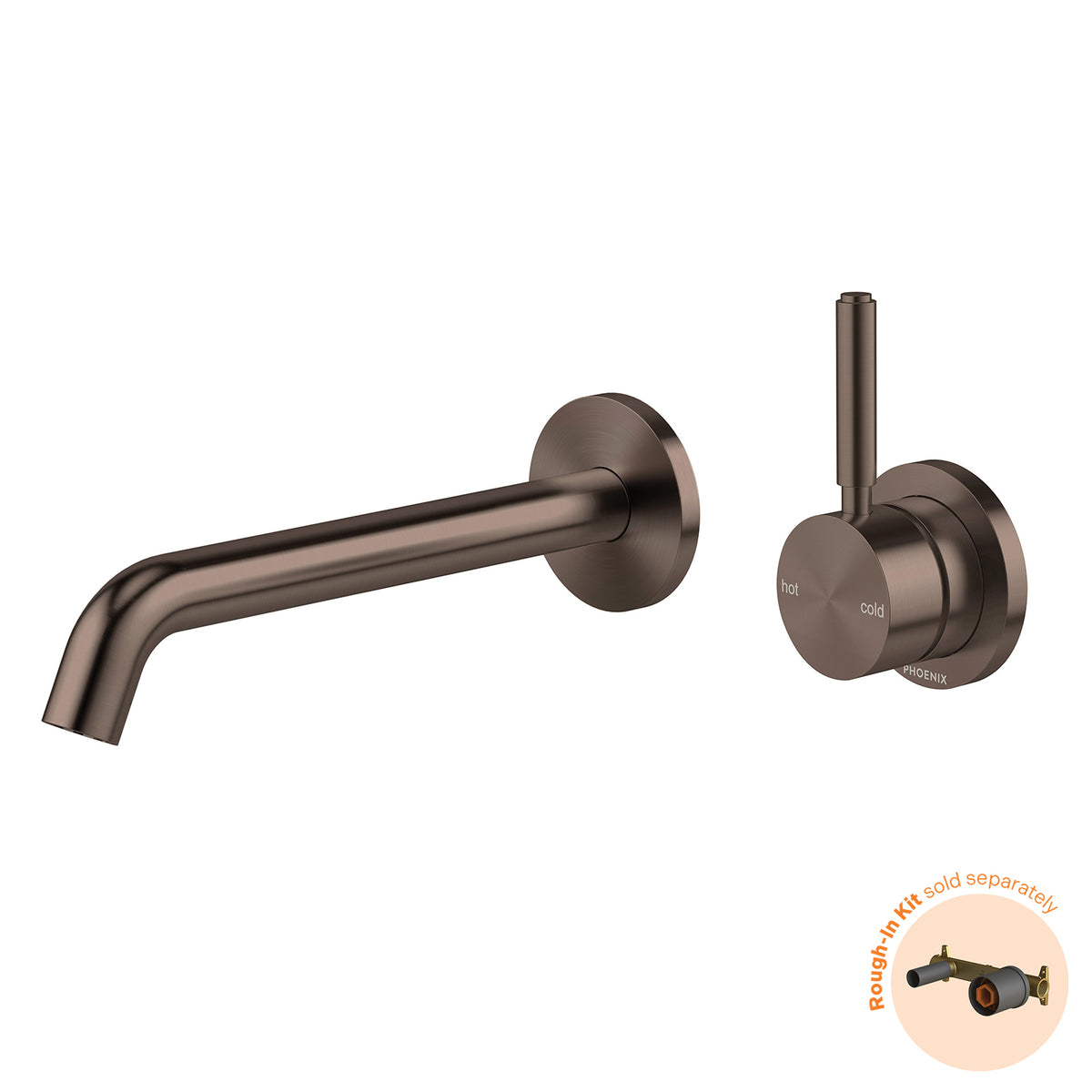 Phoenix Vivid MKII SwitchMix Wall Basin / Bath Mixer Set Pin Up (Fit-Off Kit Only) - Lead Free, Brushed Bronze