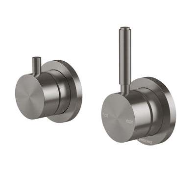 Phoenix Vivid MKII SwitchMix Shower / Bath Diverter Mixer Pin Up (Complete Kit) - Lead Free, Brushed Carbon