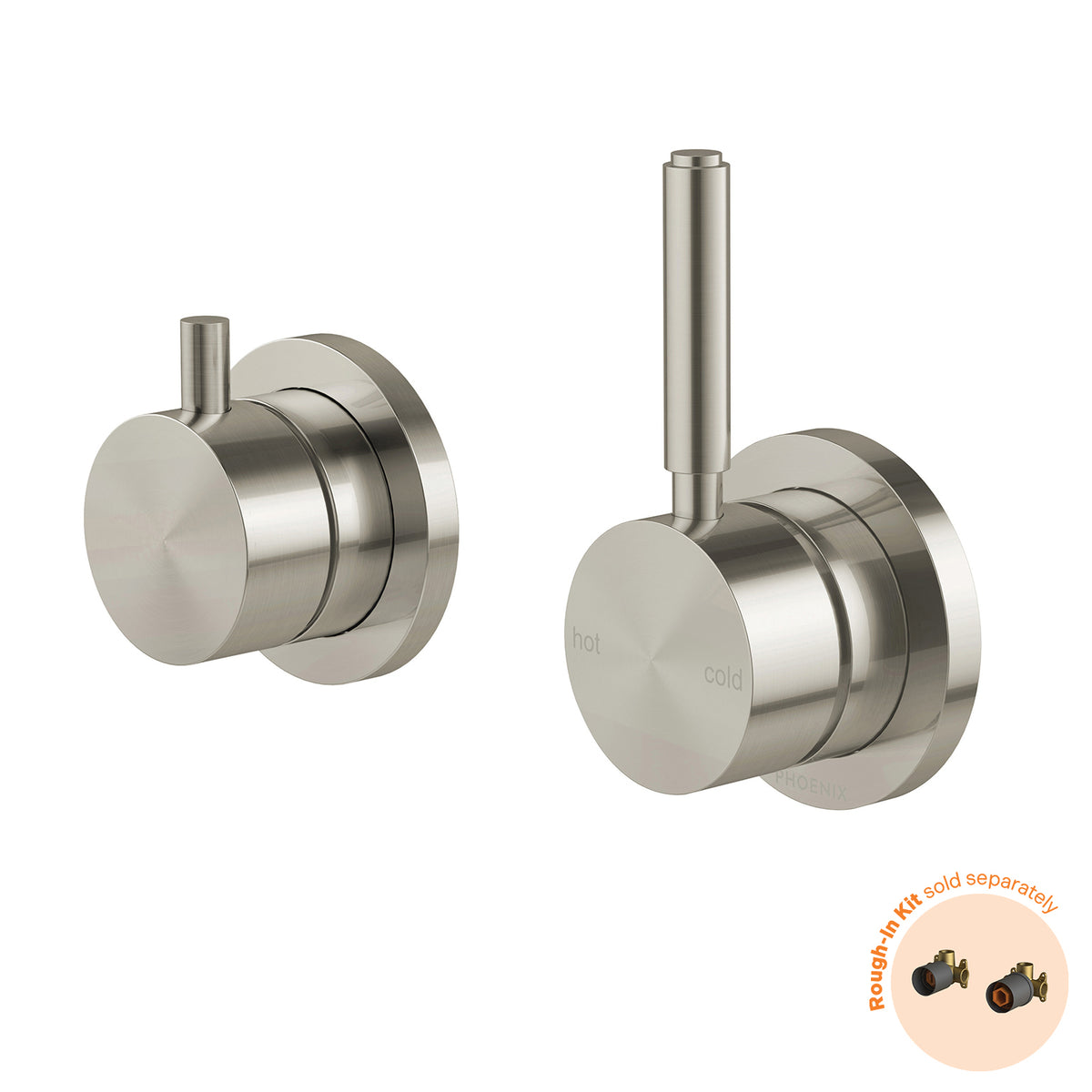 Phoenix Vivid MKII SwitchMix Shower / Bath Diverter Mixer Pin Up (Fit-Off Kit Only) - Lead Free, Brushed Nickel