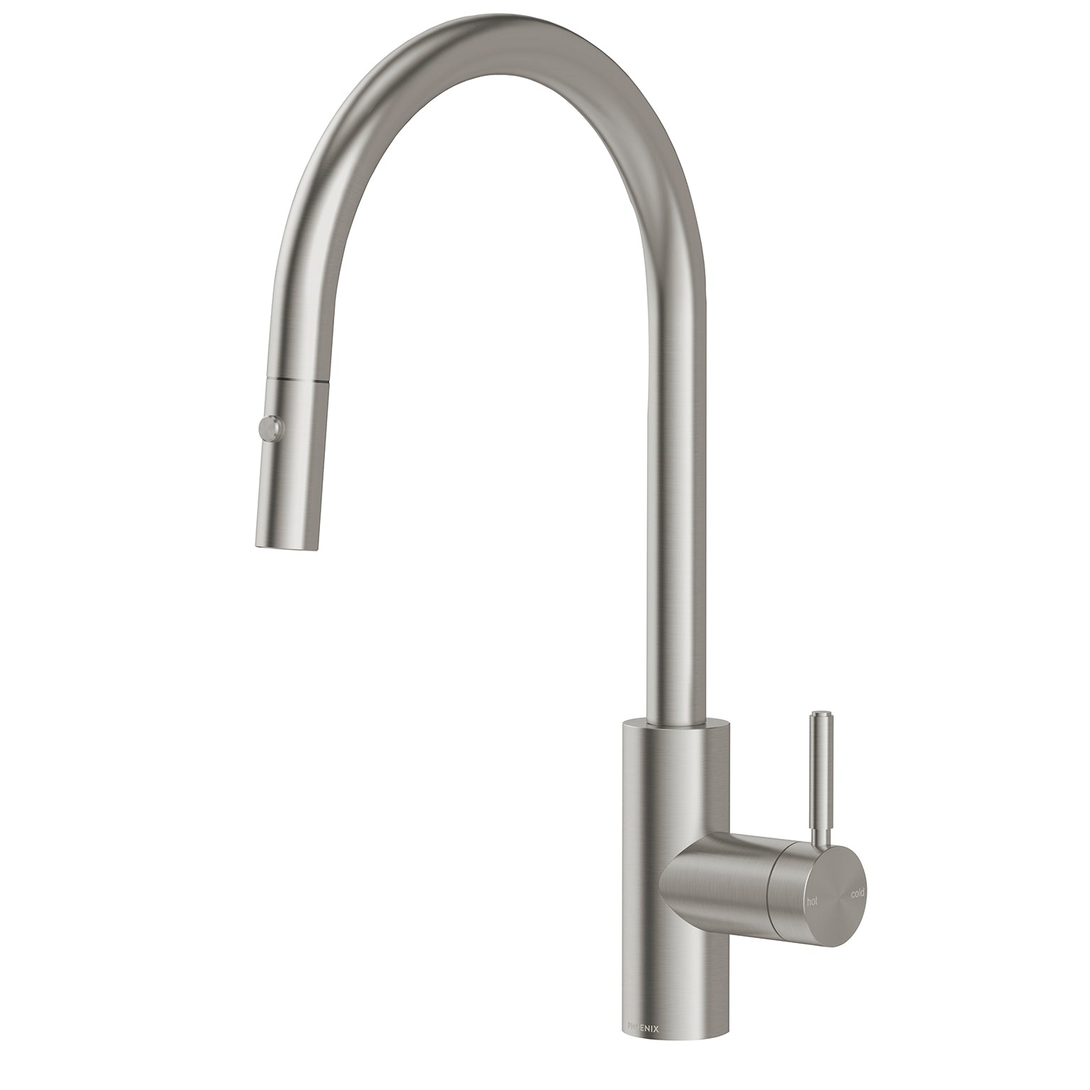 Phoenix Vivid MKII Pull Out Sink Mixer 240mm Gooseneck, Stainless Steel