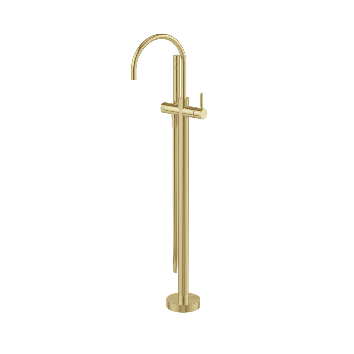 Phoenix Vivid MKII Floor Mounted Bath Mixer with Hand Shower, Brushed Gold