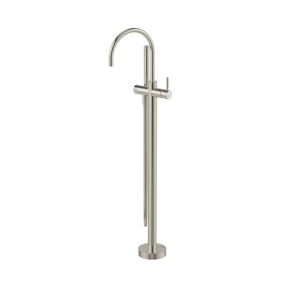 Phoenix Vivid MKII Floor Mounted Bath Mixer with Hand Shower, Brushed Nickel