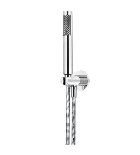 Meir Round Hand Shower on Fixed Bracket, Polished Chrome
