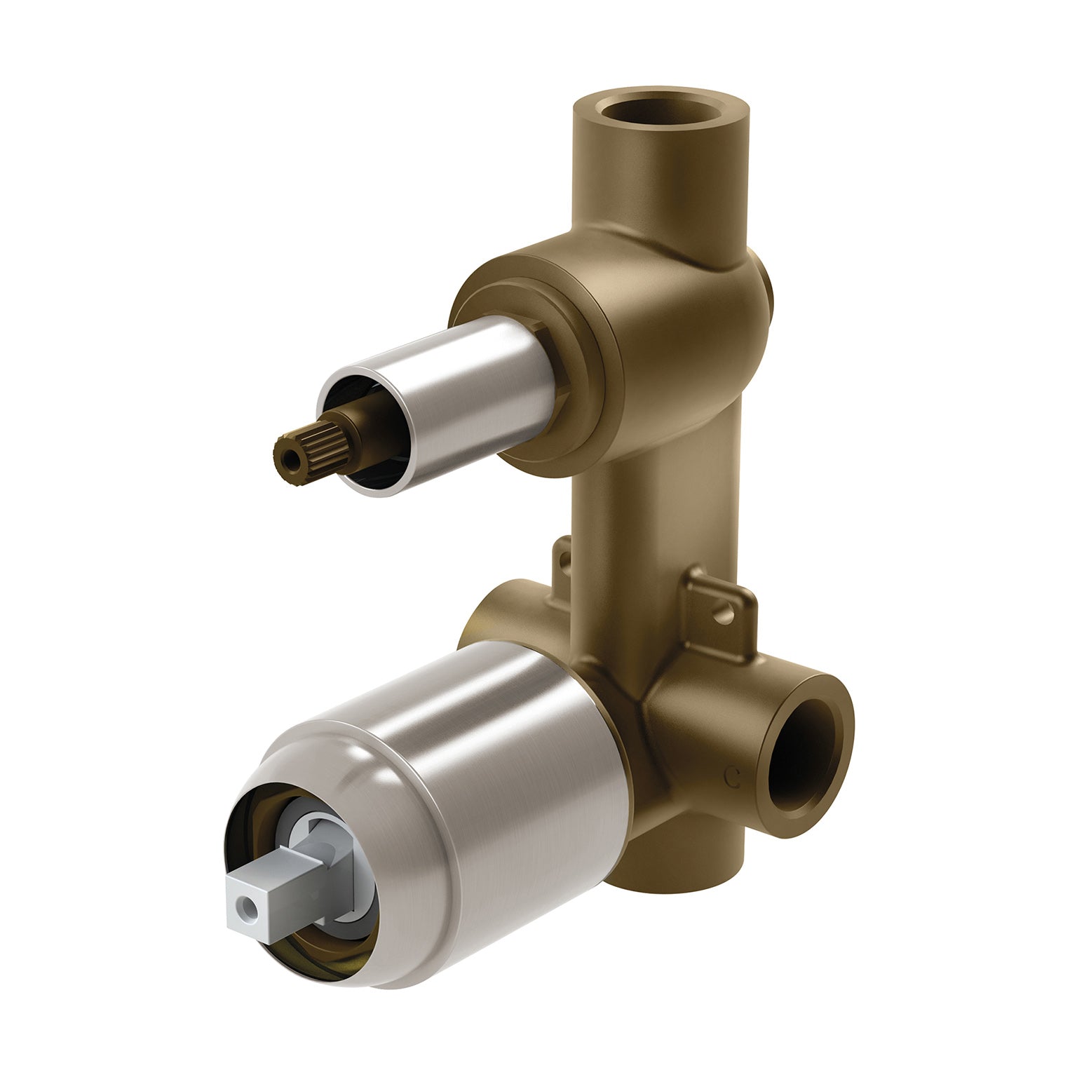 Phoenix Builders Shower / Bath Diverter Mixer Body Only, Brushed Nickel