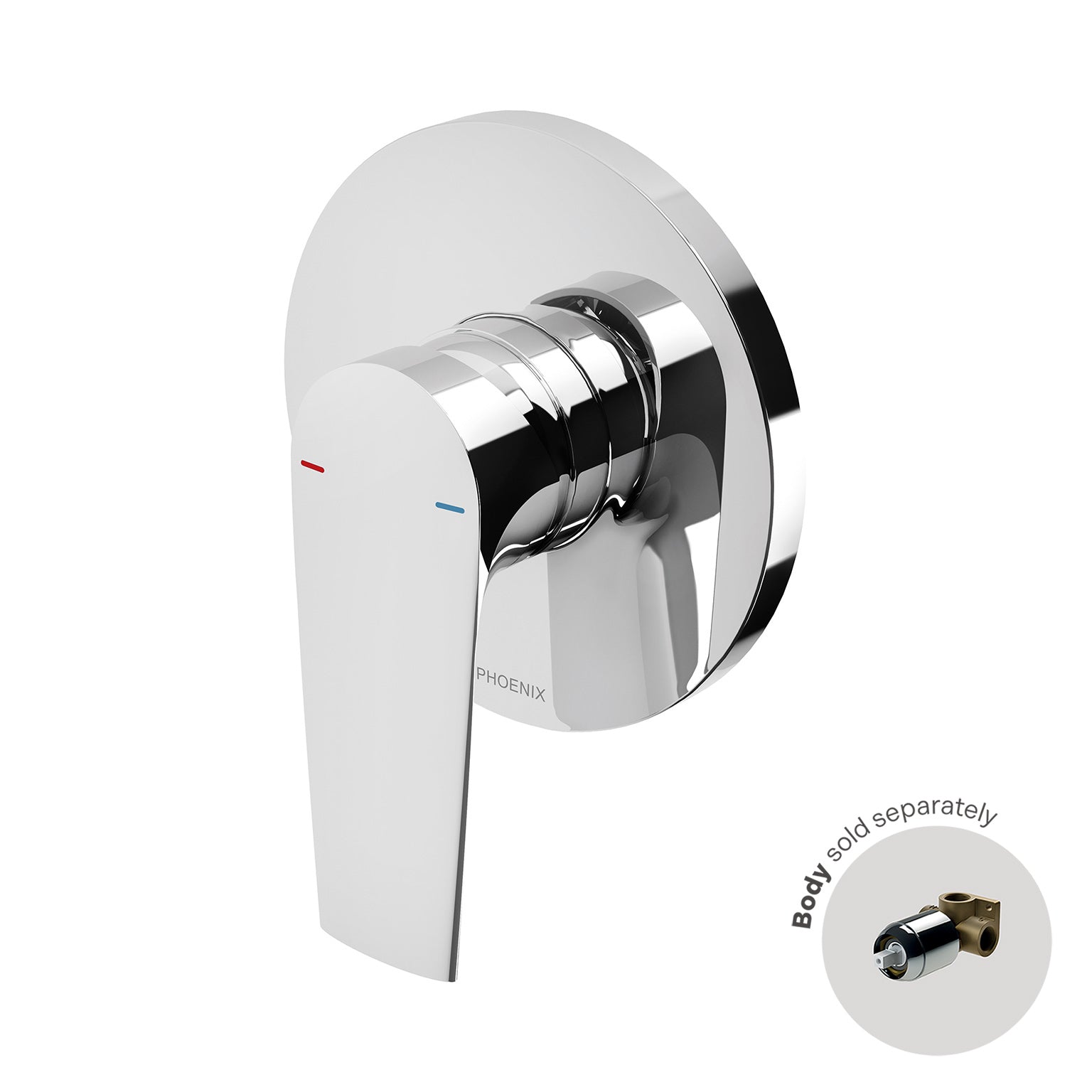 Phoenix Arlo Shower / Wall Mixer Trim Kit Only, Chrome