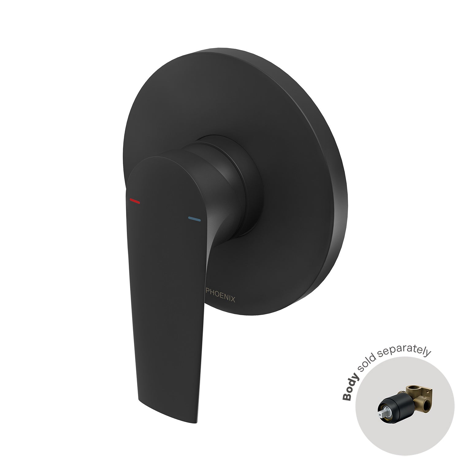 Phoenix Arlo Shower / Wall Mixer Trim Kit Only, Matte Black