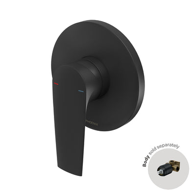 Phoenix Arlo Shower / Wall Mixer Trim Kit Only, Matte Black