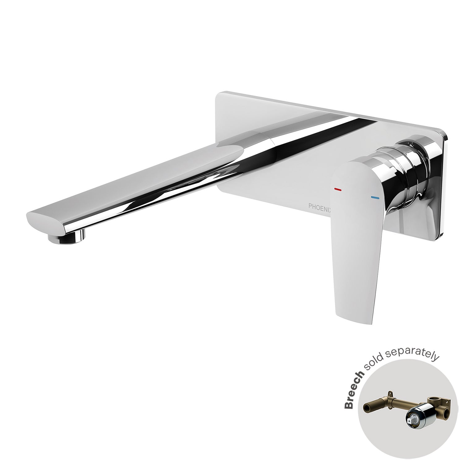 Phoenix Arlo Wall Basin / Bath Mixer Set 6 Star 200mm Trim Kit Only, Chrome