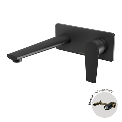 Phoenix Arlo Wall Basin / Bath Mixer Set 6 Star 200mm Trim Kit Only, Matte Black