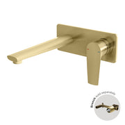 Phoenix Arlo Wall Basin / Bath Mixer Set 6 Star 200mm Trim Kit Only, Brushed Gold