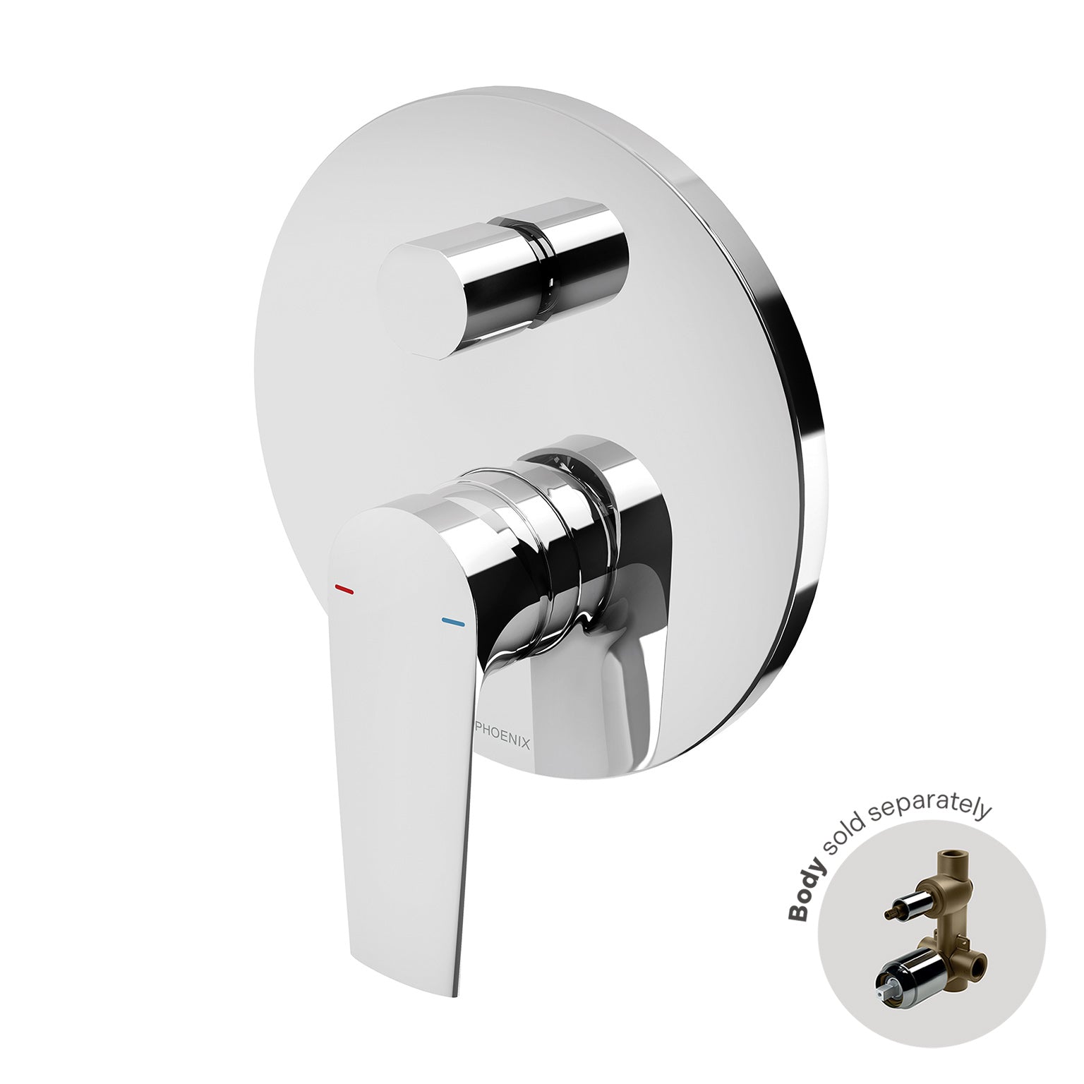 Phoenix Arlo Shower / Bath Diverter Mixer Trim Kit Only, Chrome