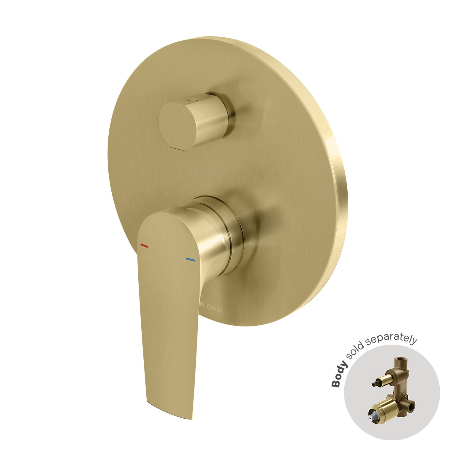 Phoenix Arlo Shower / Bath Diverter Mixer Trim Kit Only, Brushed Gold
