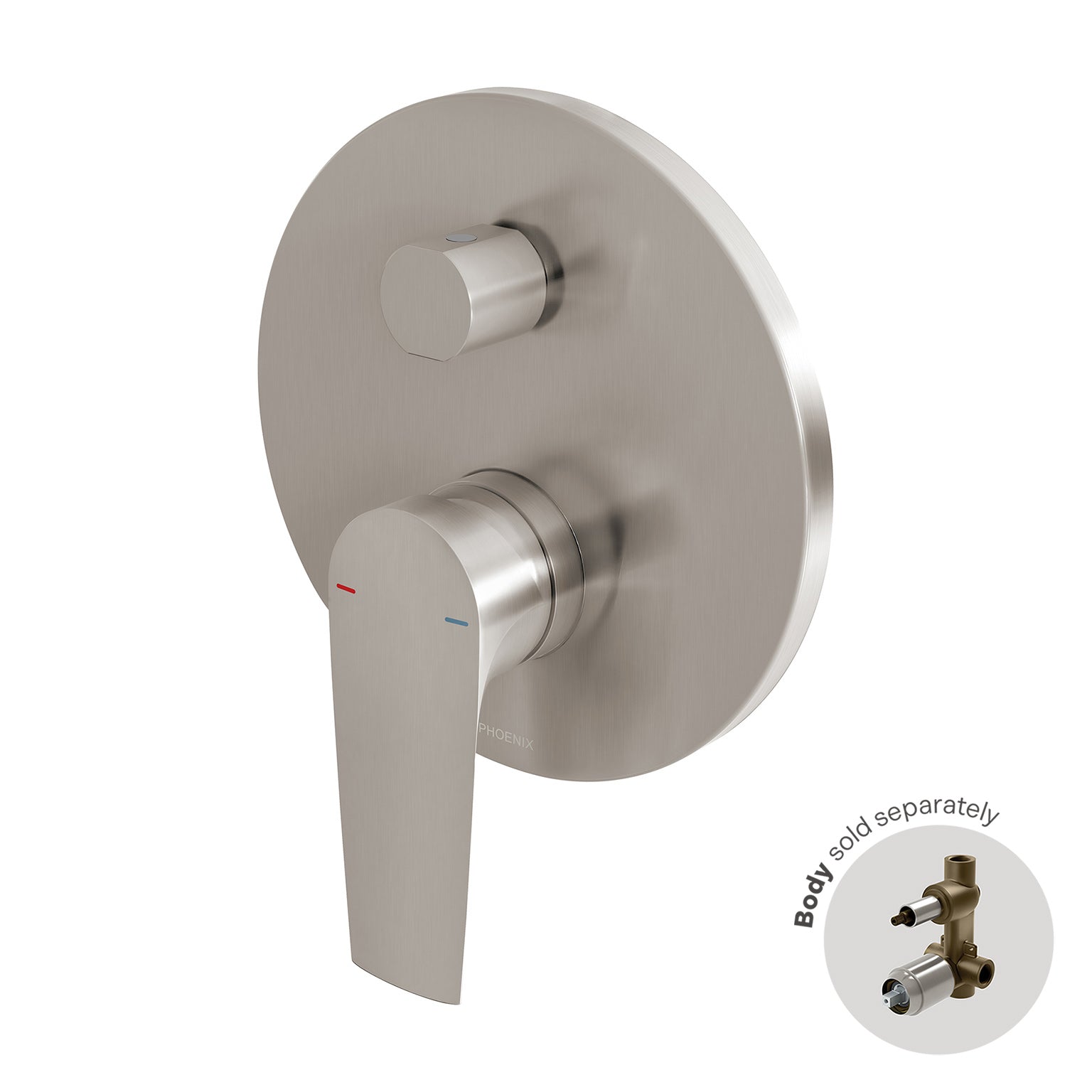 Phoenix Arlo Shower / Bath Diverter Mixer Trim Kit Only, Brushed Nickel