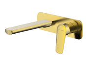Millennium Glama Wall Basin Mixer W/Plate, Modern Brass