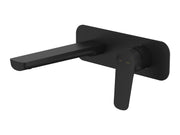 Millennium Glama Wall Basin Mixer W/Plate, Matte Black