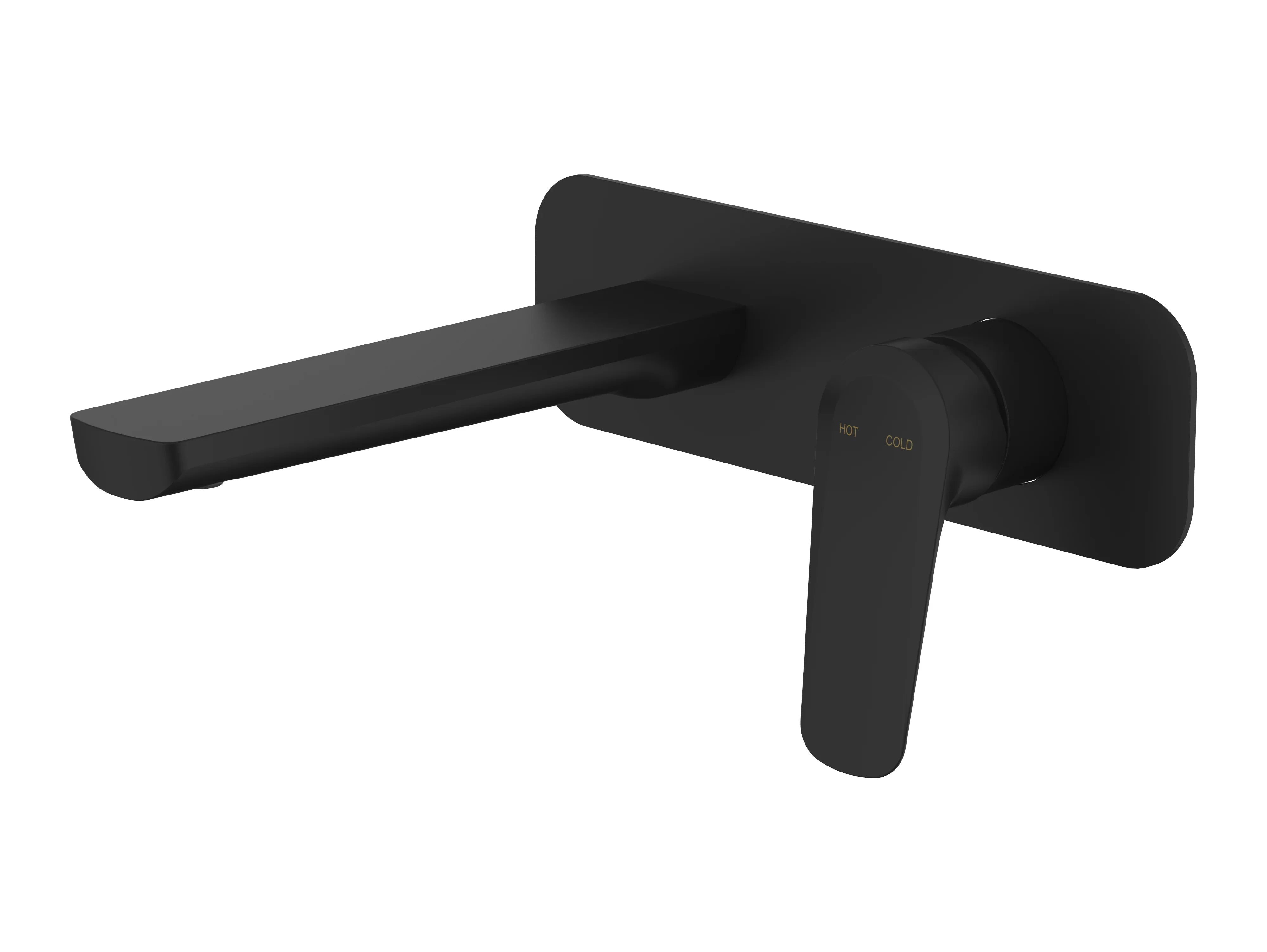 Millennium Glama Wall Basin Mixer W/Plate, Matte Black