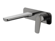 Millennium Glama Wall Basin Mixer W/Plate, Gun Metal