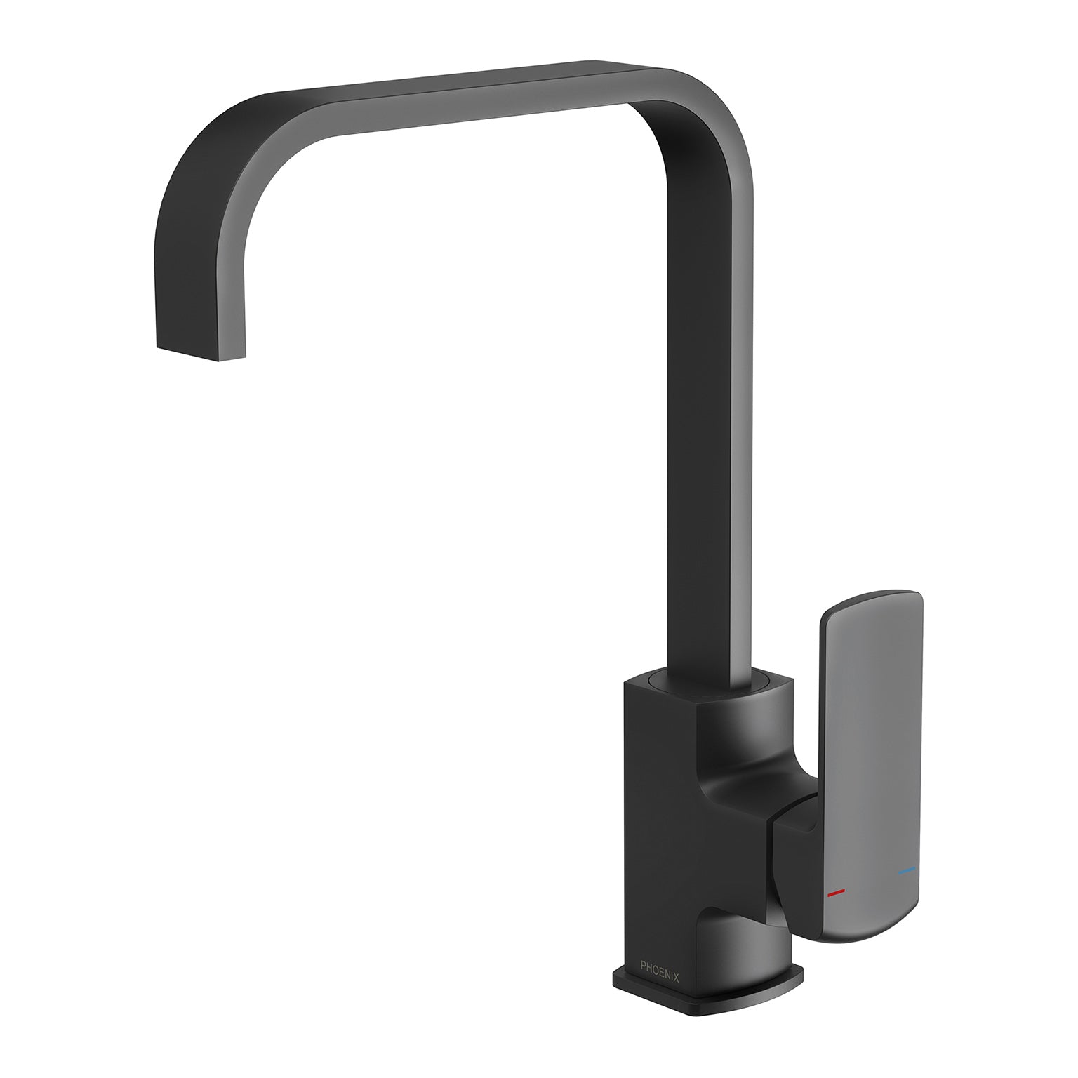 Phoenix Teva Sink Mixer 200mm Squareline, Matte Black